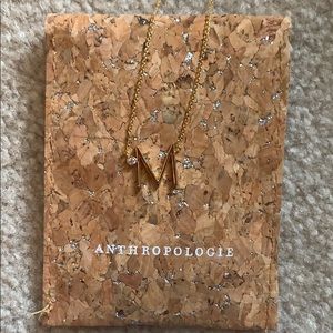NWT Anthropologie Initial Necklace with Crystal